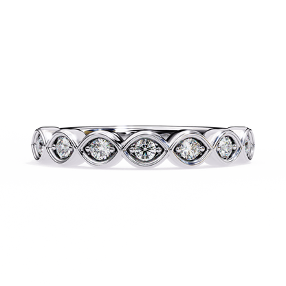 Marquise-Inspired Diamond Band – Available in 925 Silver, 10K/14K Gold (Rose/White/Yellow), & Platinum by Finora
