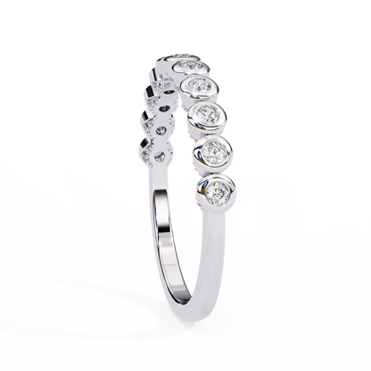 Bezel Set Diamond Eternity Band – Available in 925 Silver, 10K/14K Gold (Rose/White/Yellow), & Platinum By Finora Jewelry