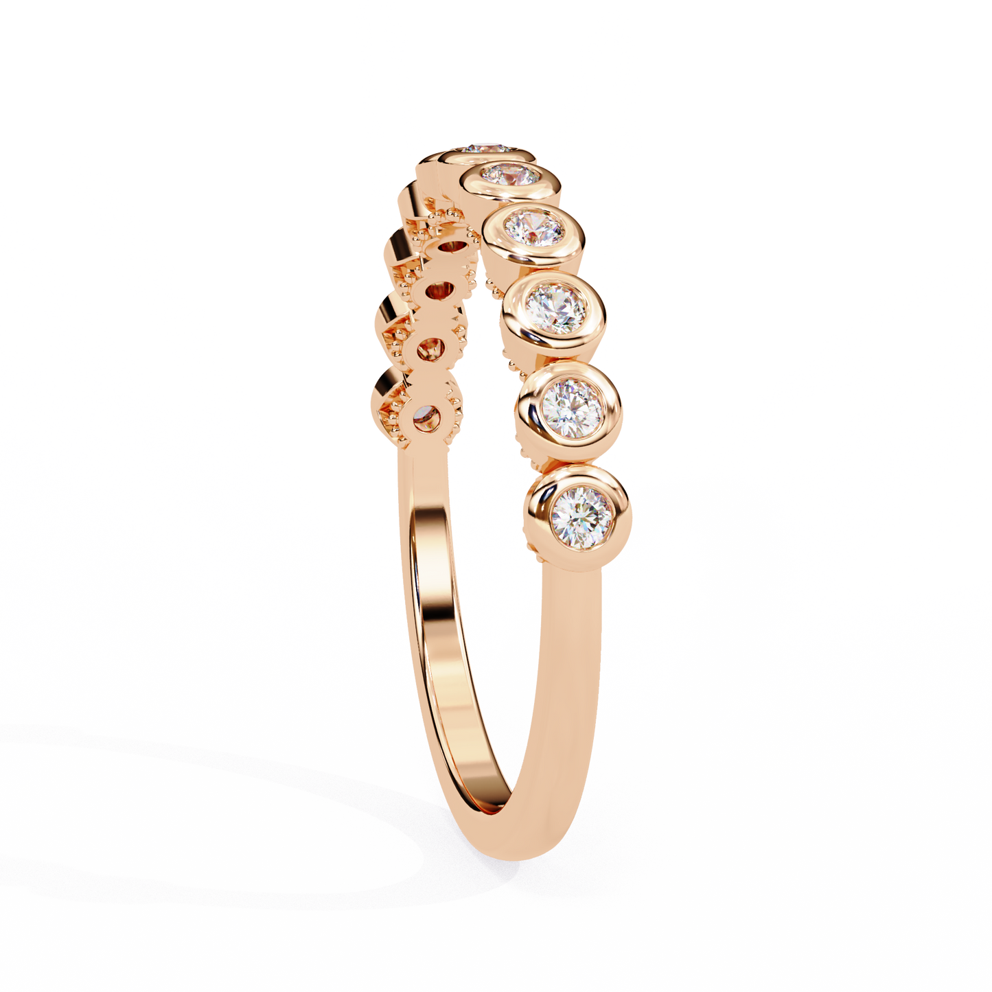 bezel set diamond eternity band – available in 925 silver, 10k/14k gold (rose/white/yellow), & platinum by finora jewelry