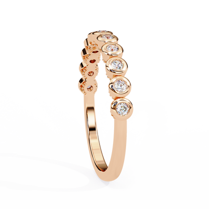 Bezel Set Diamond Eternity Band – Available in 925 Silver, 10K/14K Gold (Rose/White/Yellow), & Platinum By Finora Jewelry