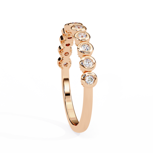 Bezel Set Diamond Eternity Band – Available in 925 Silver, 10K/14K Gold (Rose/White/Yellow), & Platinum By Finora Jewelry