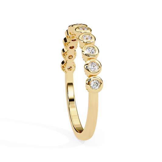 Bezel Set Diamond Eternity Band – Available in 925 Silver, 10K/14K Gold (Rose/White/Yellow), & Platinum By Finora Jewelry
