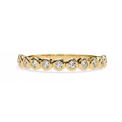 Bezel Set Diamond Eternity Band – Available in 925 Silver, 10K/14K Gold (Rose/White/Yellow), & Platinum By Finora Jewelry