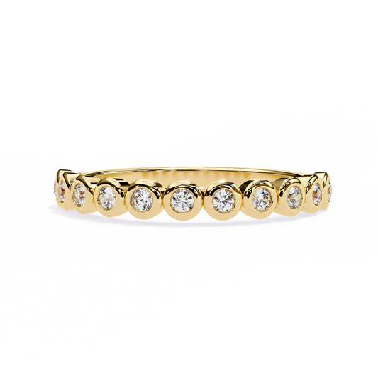 Bezel Set Diamond Eternity Band – Available in 925 Silver, 10K/14K Gold (Rose/White/Yellow), & Platinum By Finora Jewelry