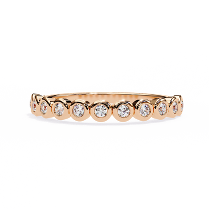 Bezel Set Diamond Eternity Band – Available in 925 Silver, 10K/14K Gold (Rose/White/Yellow), & Platinum By Finora Jewelry