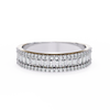 Triple Row Baguette & Round Diamond Wide Band Ring in 925 Silver, 10K/14K Gold (Rose/White/Yellow), & Platinum – Finora Jewelry