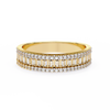 Triple Row Baguette & Round Diamond Wide Band Ring in 925 Silver, 10K/14K Gold (Rose/White/Yellow), & Platinum – Finora Jewelry