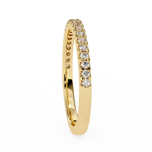 Classic Pavé Diamond Eternity Band Ring in 925 Silver, 10K/14K Gold (Rose/White/Yellow), & Platinum – Finora Jewelry