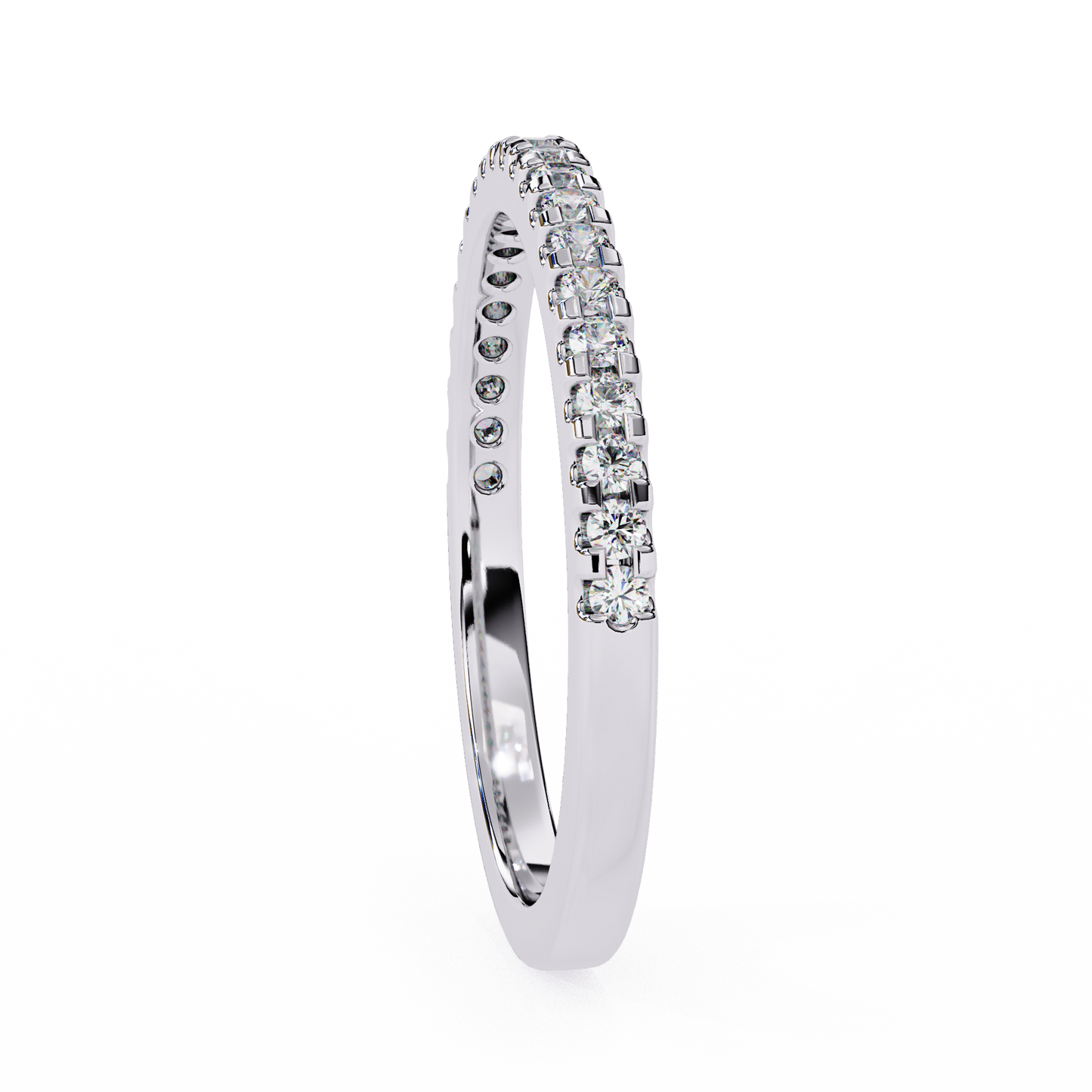 classic pavé diamond eternity band ring in 925 silver, 10k/14k gold (rose/white/yellow), & platinum – finora jewelry