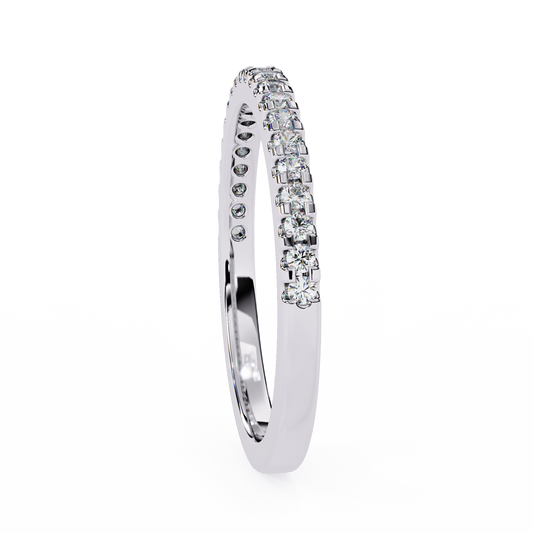 Classic Pavé Diamond Eternity Band Ring in 925 Silver, 10K/14K Gold (Rose/White/Yellow), & Platinum – Finora Jewelry