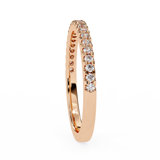 Classic Pavé Diamond Eternity Band Ring in 925 Silver, 10K/14K Gold (Rose/White/Yellow), & Platinum – Finora Jewelry