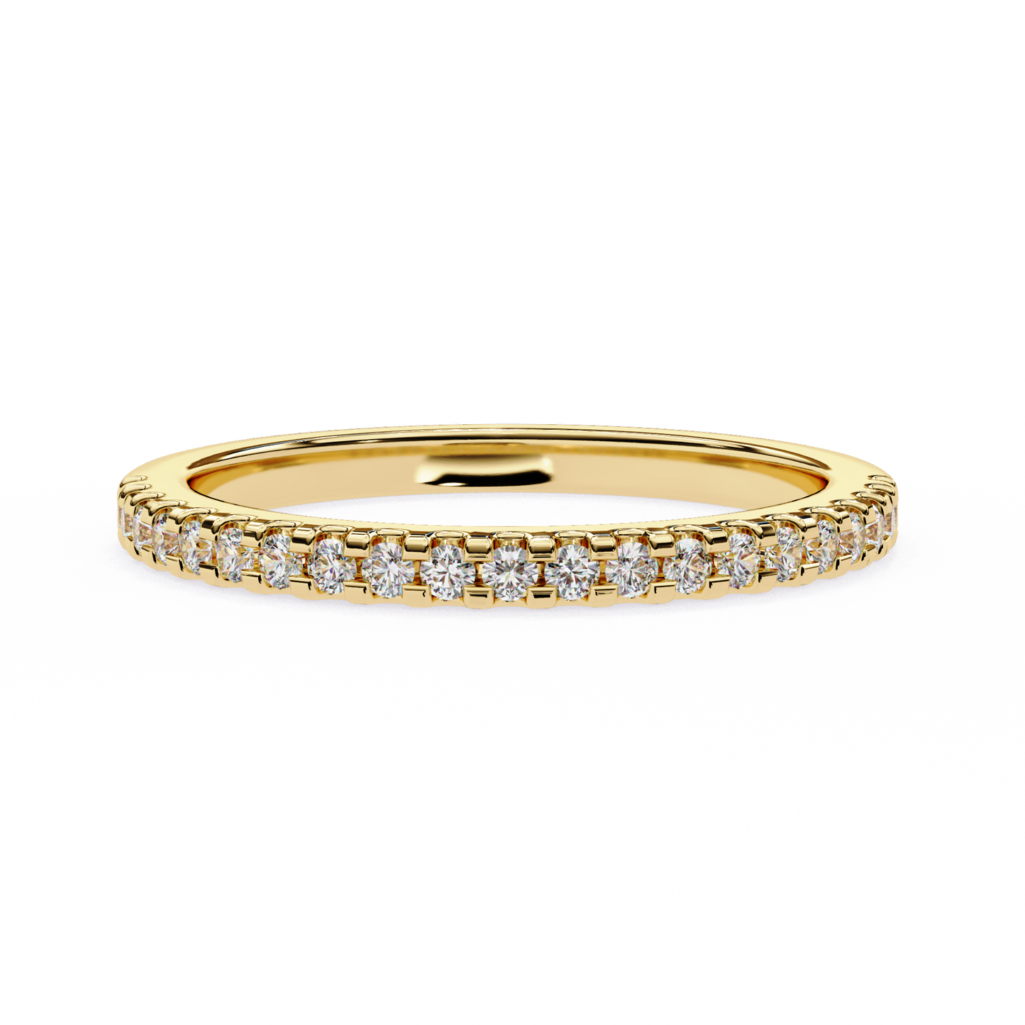 classic pavé diamond eternity band ring in 925 silver, 10k/14k gold (rose/white/yellow), & platinum – finora jewelry