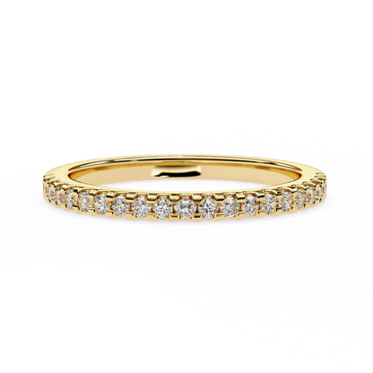 Classic Pavé Diamond Eternity Band Ring in 925 Silver, 10K/14K Gold (Rose/White/Yellow), & Platinum – Finora Jewelry