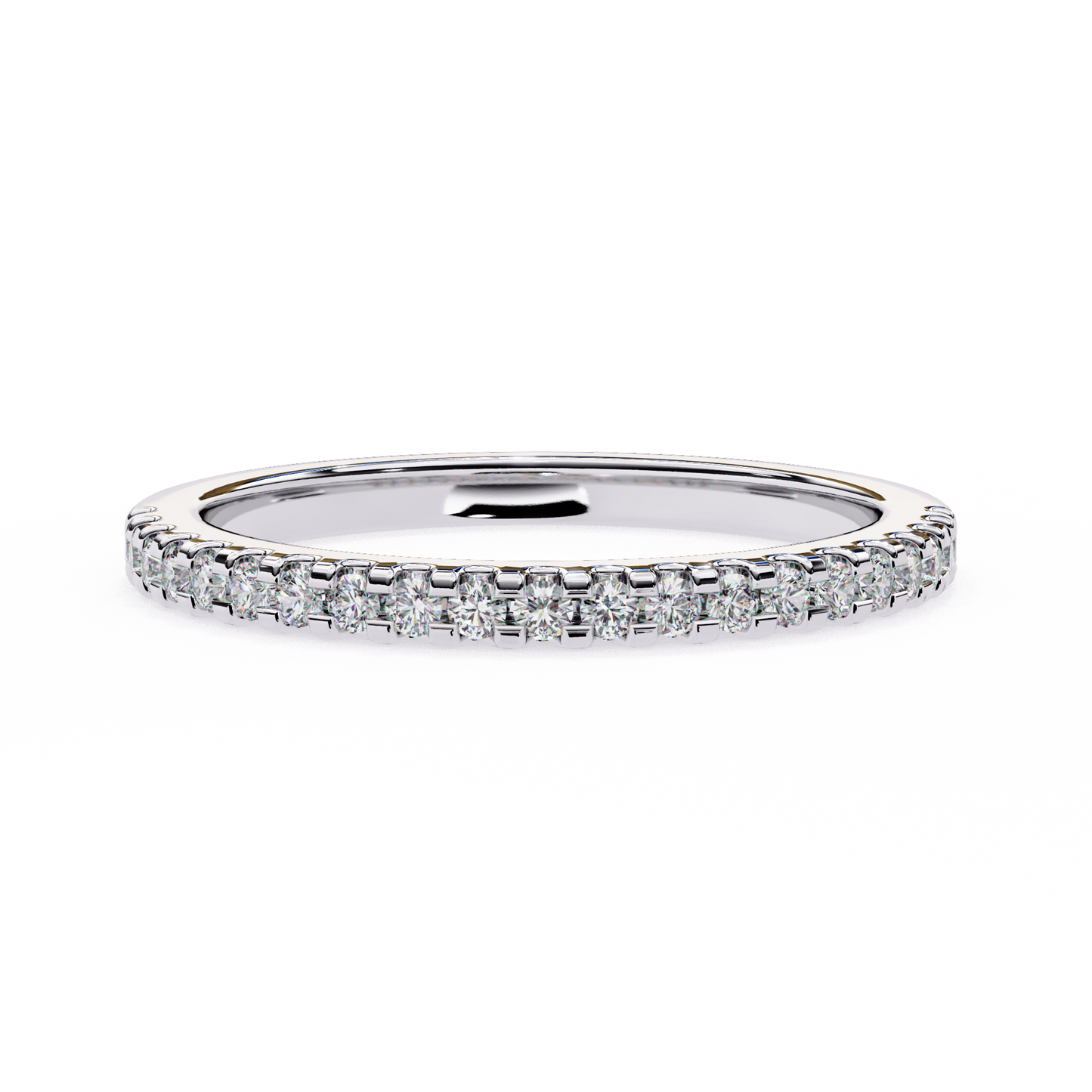 classic pavé diamond eternity band ring in 925 silver, 10k/14k gold (rose/white/yellow), & platinum – finora jewelry