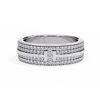 Modern Multi-Row Diamond Band with Geometric Center Bar – Available in 925 Silver, 10K/14K Rose, White & Yellow Gold, or Platinum – Finora Jewelry