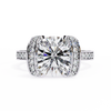 Bold Round-Cut Diamond Ring with Pavé-Set Accent Bands in 925 Silver, 10K / 14K Gold, or Platinum – Finora Jewelry
