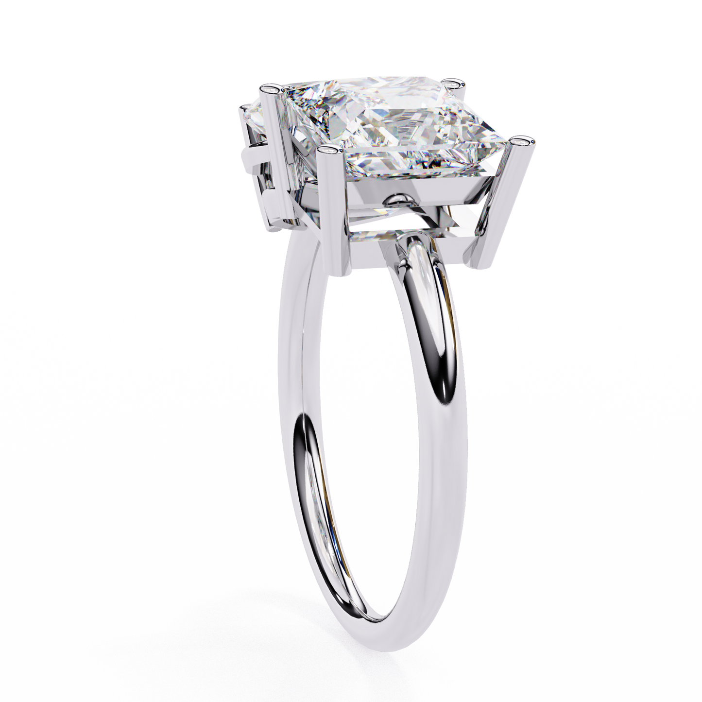 two-stone pear & princess cut diamond ring – dual brilliance in 925 silver, 10k / 14k gold, or platinum – finora symbolic design of love & harmony – meaningful gift for her