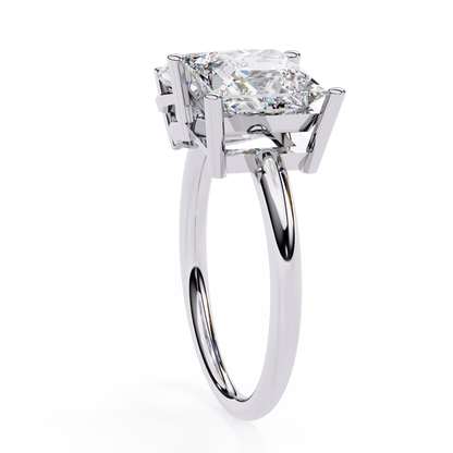 Two-Stone Pear & Princess Cut Diamond Ring – Dual Brilliance in 925 Silver, 10K / 14K Gold, or Platinum – Finora Symbolic Design of Love & Harmony – Meaningful Gift for Her