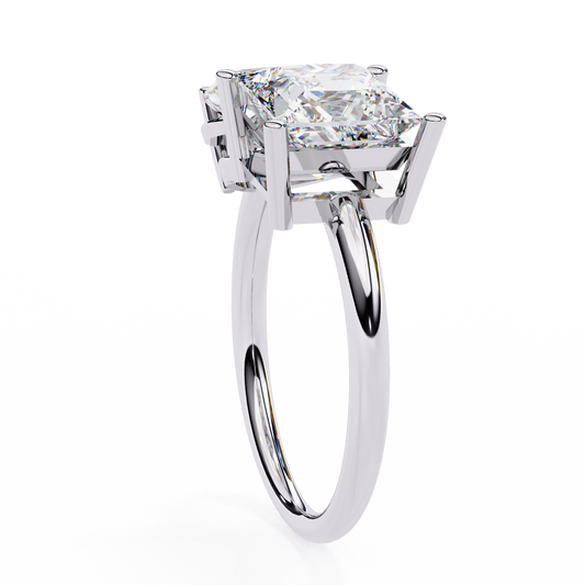 Two-Stone Pear & Princess Cut Diamond Ring – Dual Brilliance in 925 Silver, 10K / 14K Gold, or Platinum – Finora Symbolic Design of Love & Harmony – Meaningful Gift for Her
