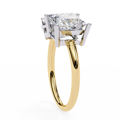 Two-Stone Pear & Princess Cut Diamond Ring – Dual Brilliance in 925 Silver, 10K / 14K Gold, or Platinum – Finora Symbolic Design of Love & Harmony – Meaningful Gift for Her
