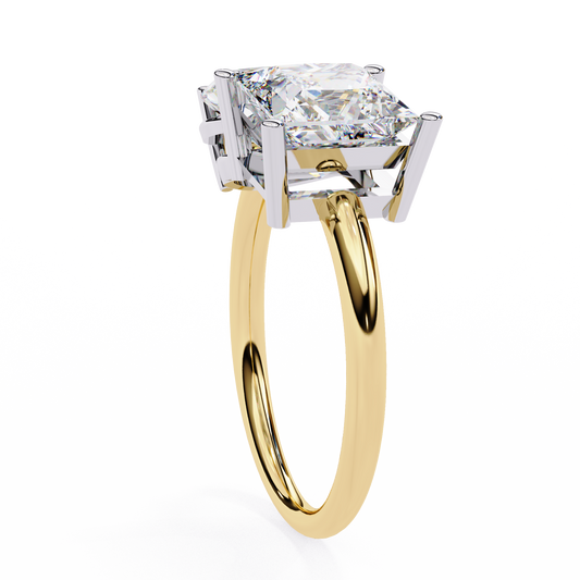 Two-Stone Pear & Princess Cut Diamond Ring – Dual Brilliance in 925 Silver, 10K / 14K Gold, or Platinum – Finora Symbolic Design of Love & Harmony – Meaningful Gift for Her