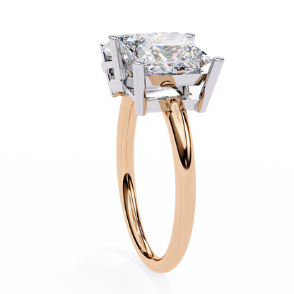 Two-Stone Pear & Princess Cut Diamond Ring – Dual Brilliance in 925 Silver, 10K / 14K Gold, or Platinum – Finora Symbolic Design of Love & Harmony – Meaningful Gift for Her
