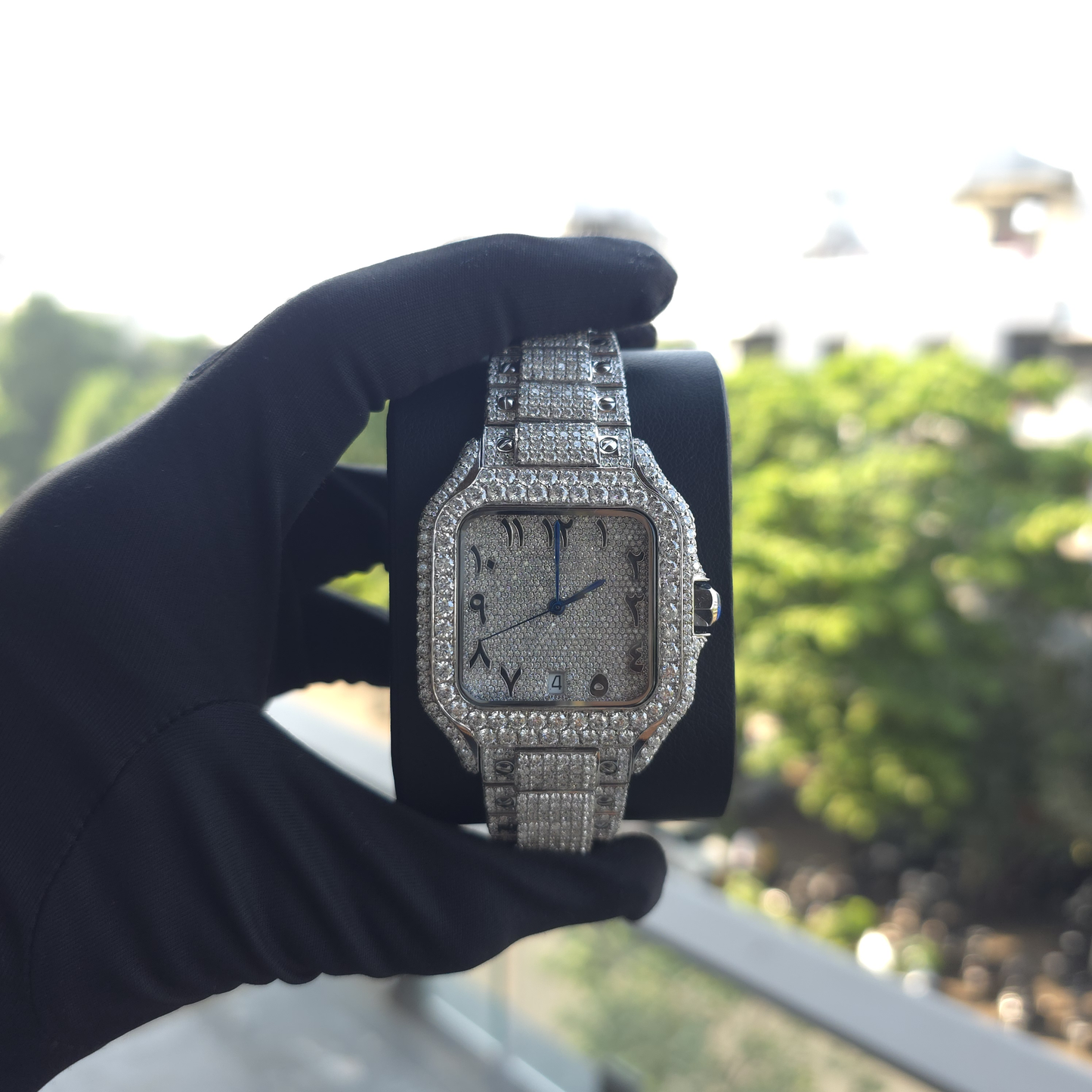 men's vvs moissanite watch | 41mm | bust down | white finish | arabic | customized