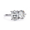 Two-Stone Oval & Round Cut Diamond Engagement Ring – Harmonious Duo in 925 Silver, 10K / 14K Gold, or Platinum – Finora Emblem of Balanced Love & Timeless Sparkle – Elegant Gift for Her