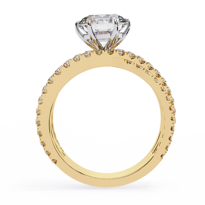 Round Cut Multi-Band Diamond Engagement Ring – Intricate Split Shank Design in 925 Silver, 10K/14K Rose, White & Yellow Gold, or Platinum – Finora Statement Sparkle for Her