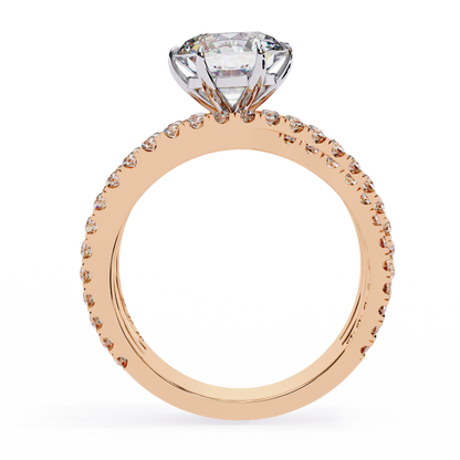 Round Cut Multi-Band Diamond Engagement Ring – Intricate Split Shank Design in 925 Silver, 10K/14K Rose, White & Yellow Gold, or Platinum – Finora Statement Sparkle for Her
