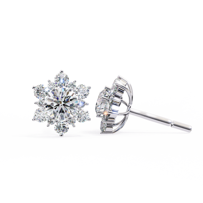 Finora Jewelry Radiant Floral Moissanite Stud Earrings | Finora Signature Sparkle