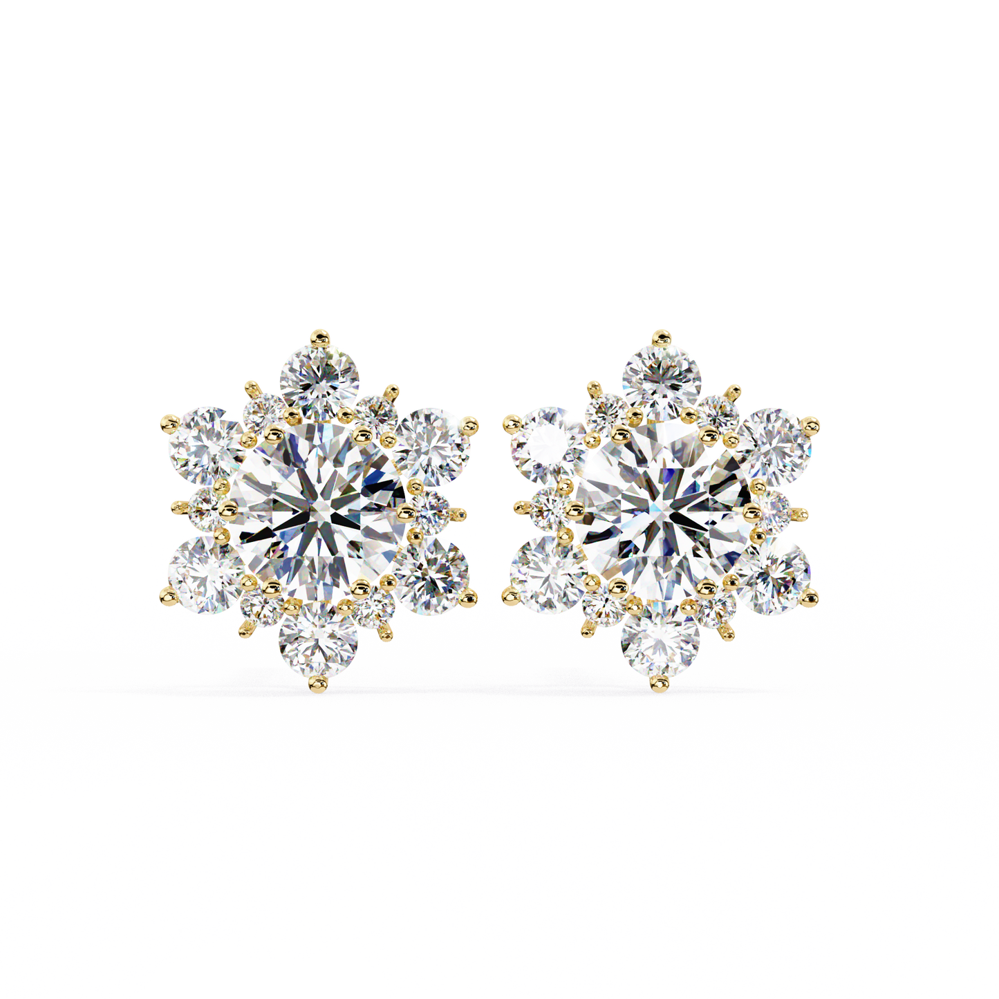 finora jewelry radiant floral moissanite stud earrings | finora signature sparkle