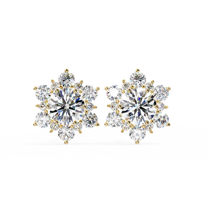Finora Jewelry Radiant Floral Moissanite Stud Earrings | Finora Signature Sparkle