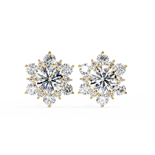 Finora Jewelry Radiant Floral Moissanite Stud Earrings | Finora Signature Sparkle