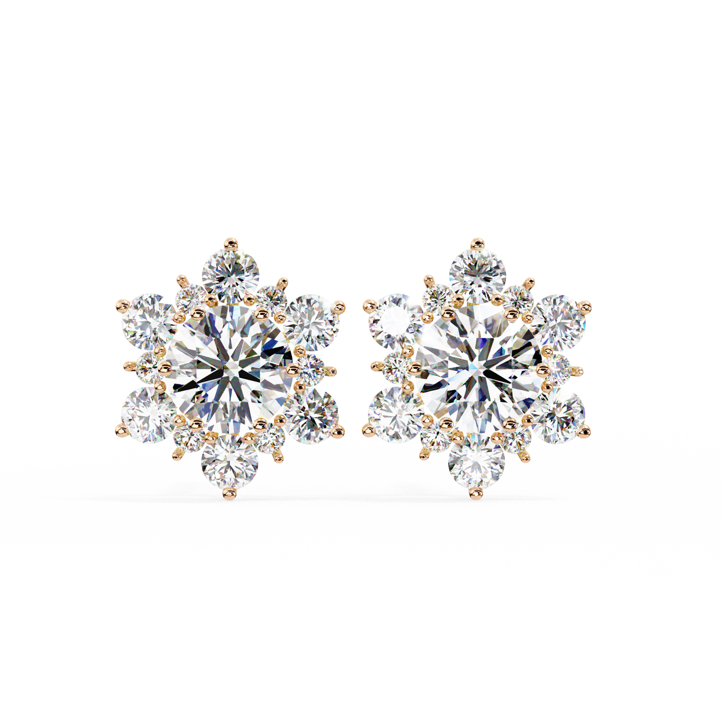finora jewelry radiant floral moissanite stud earrings | finora signature sparkle
