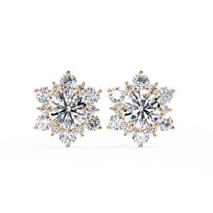 Finora Jewelry Radiant Floral Moissanite Stud Earrings | Finora Signature Sparkle
