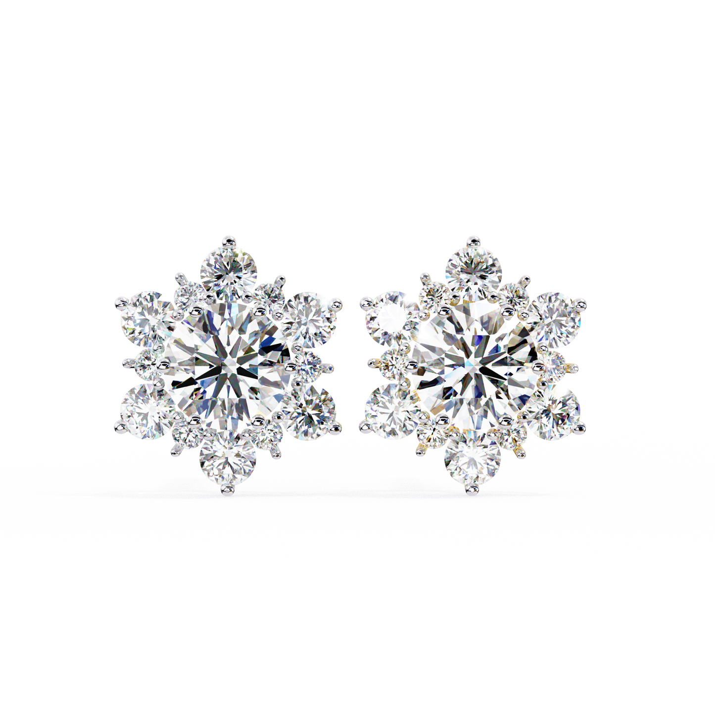 finora jewelry radiant floral moissanite stud earrings | finora signature sparkle