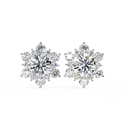 Finora Jewelry Radiant Floral Moissanite Stud Earrings | Finora Signature Sparkle