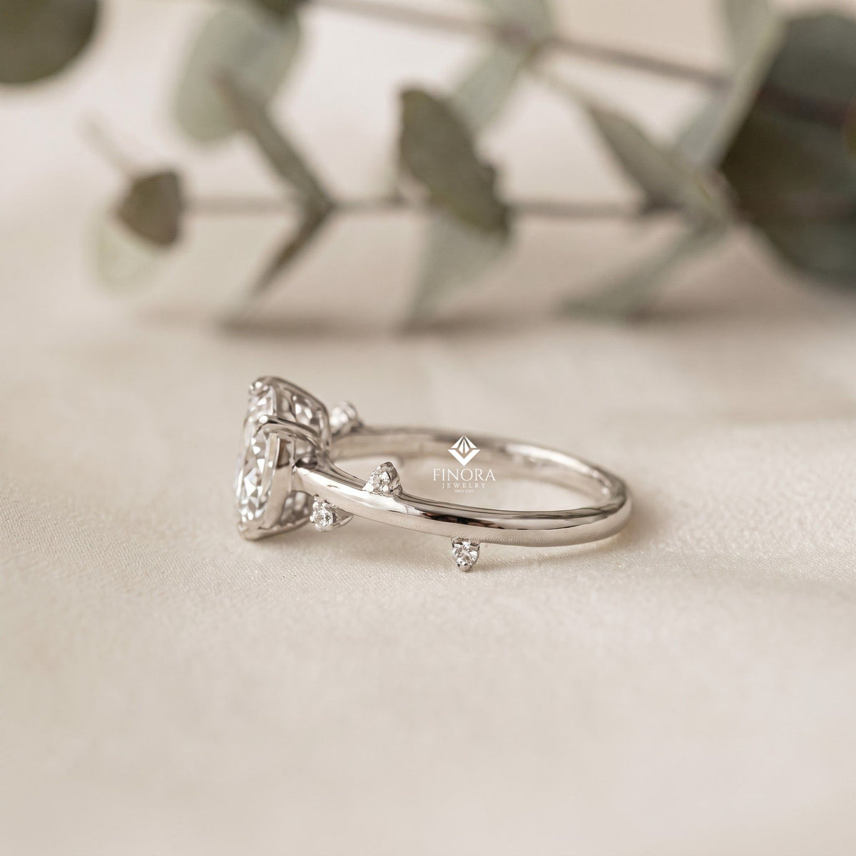 dainty branch stacking ring – minimalist diamond twig band  – delicate nature inspired jewelry