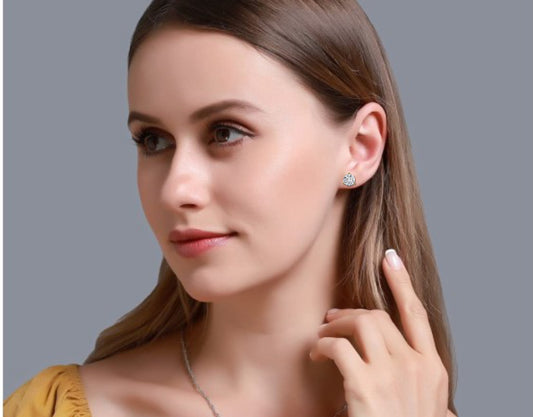 Finora Jewelry Round Moissanite Stud Earrings | Finora Signature Sparkle