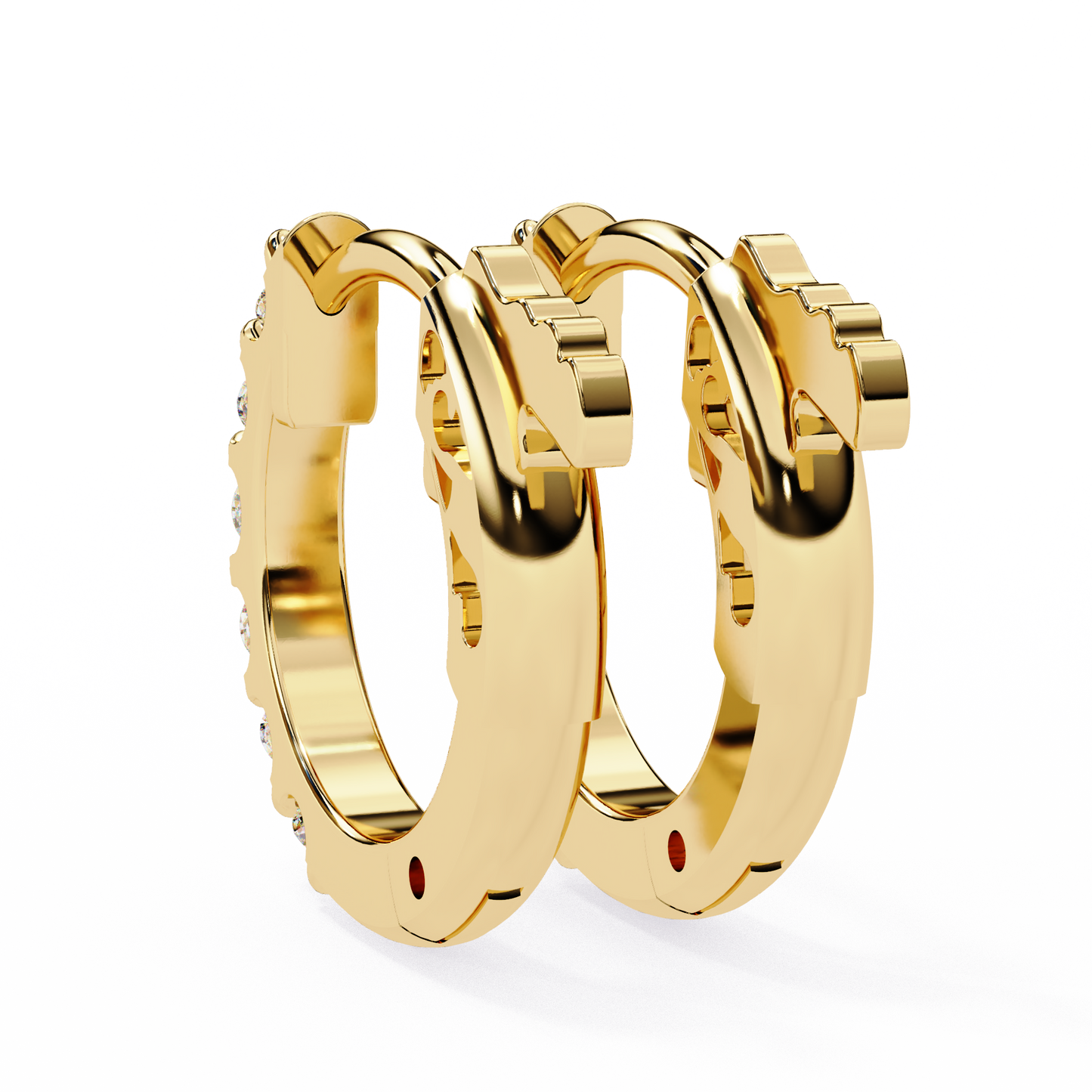 petite moissanite hoop huggie earrings | finora jewelry