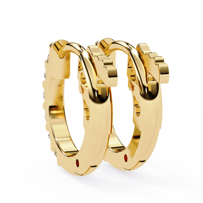 Petite Moissanite Hoop Huggie Earrings | Finora Jewelry