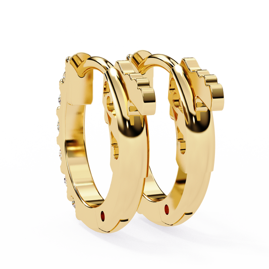 Petite Moissanite Hoop Huggie Earrings | Finora Jewelry