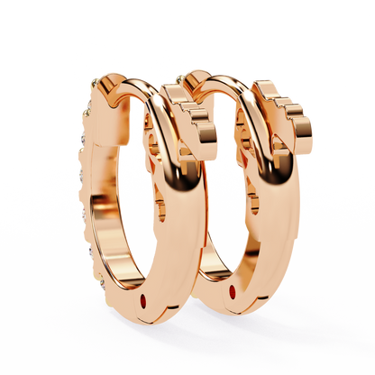 Petite Moissanite Hoop Huggie Earrings | Finora Jewelry