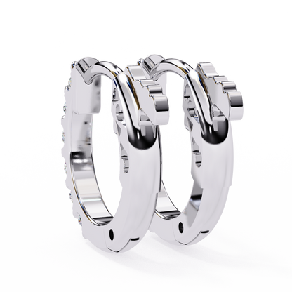 Petite Moissanite Hoop Huggie Earrings | Finora Jewelry