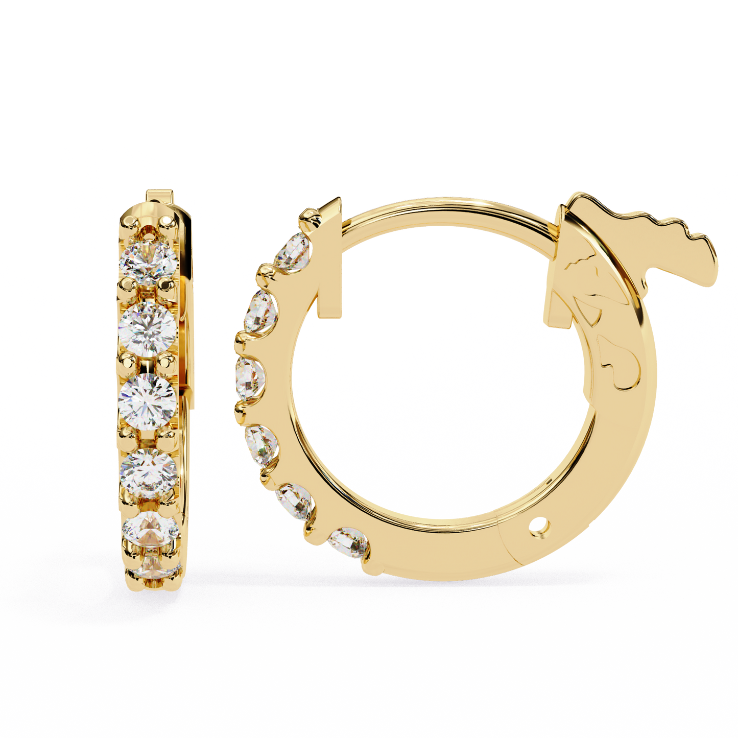 petite moissanite hoop huggie earrings | finora jewelry
