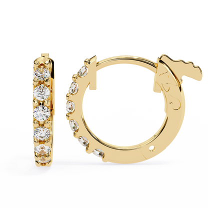 Petite Moissanite Hoop Huggie Earrings | Finora Jewelry