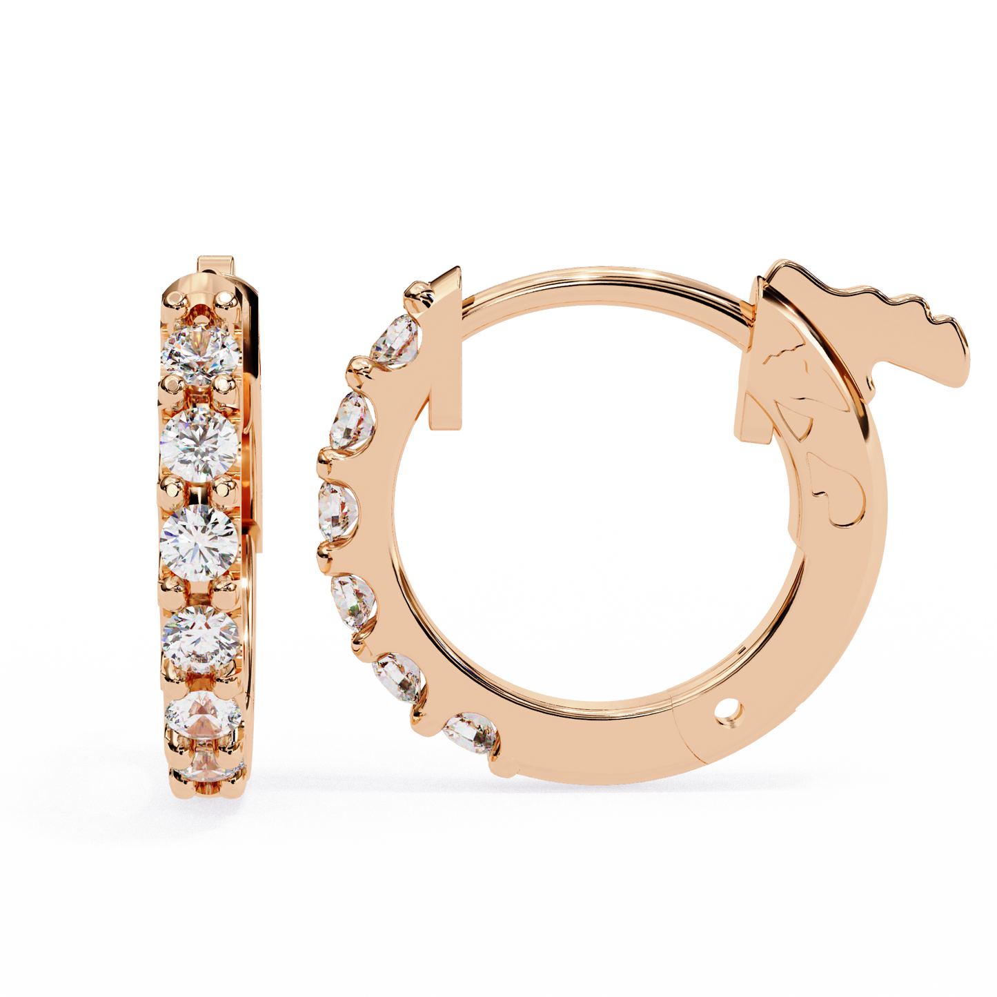 petite moissanite hoop huggie earrings | finora jewelry