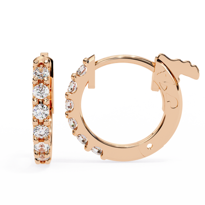 Petite Moissanite Hoop Huggie Earrings | Finora Jewelry