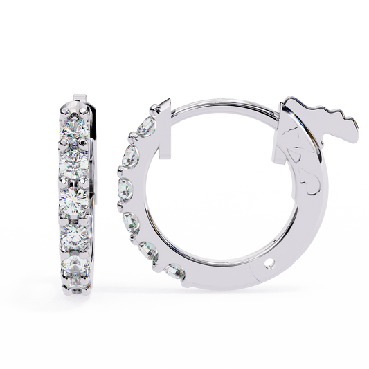 Petite Moissanite Hoop Huggie Earrings | Finora Jewelry